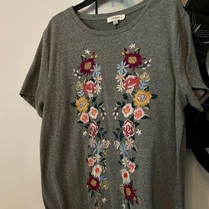 Cute casual grey w/embroidery UMGEE dress - 2x